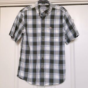 Carhartt Relaxed Fit Shirt Men’s M Short Sleeve plaid button down work casual